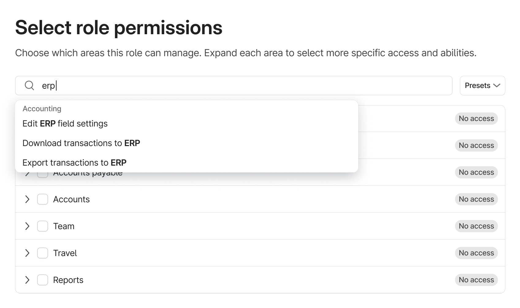 Permissions search