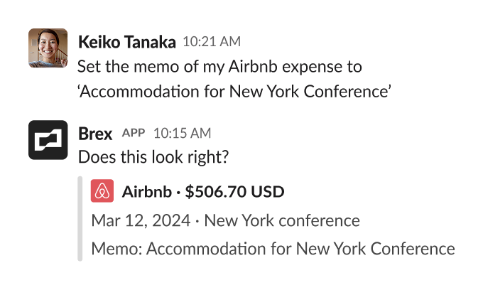 Slack message
