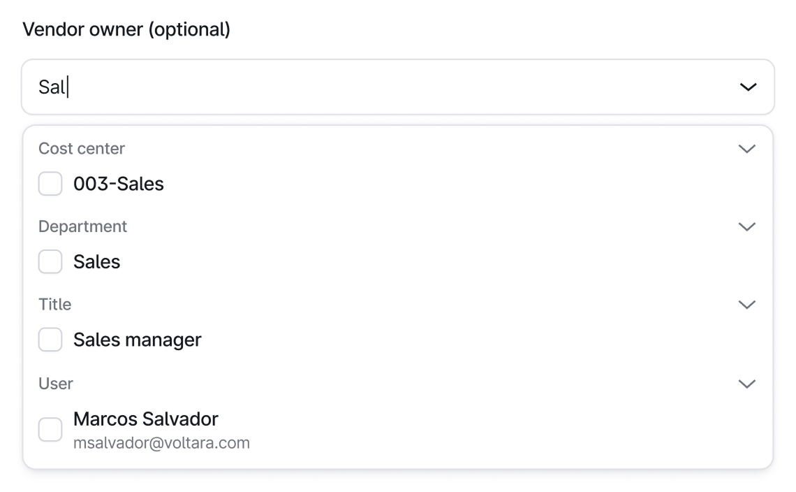 Vendor owners